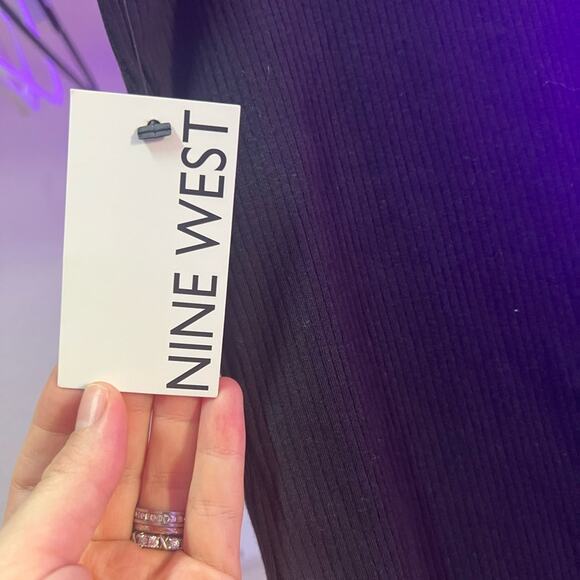 Nine West Ribbed Black Top - Picture 3 of 6